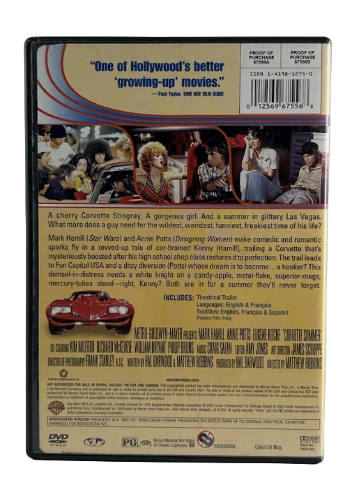 Corvette Summer (1978) Mark Hamill, Annie Potts (DVD, 2005) OOP