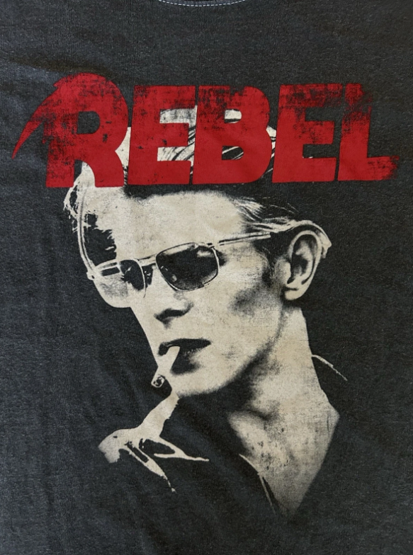 DAVID BOWIE Rebel Licensed Men’s Charcoal T-Shirt Size Small