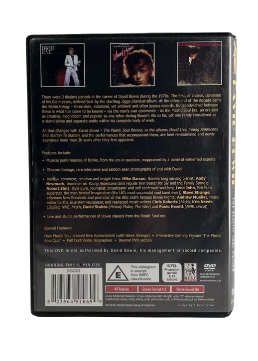 David Bowie: The Plastic Soul Review - Rare Music DVD All Region OOP