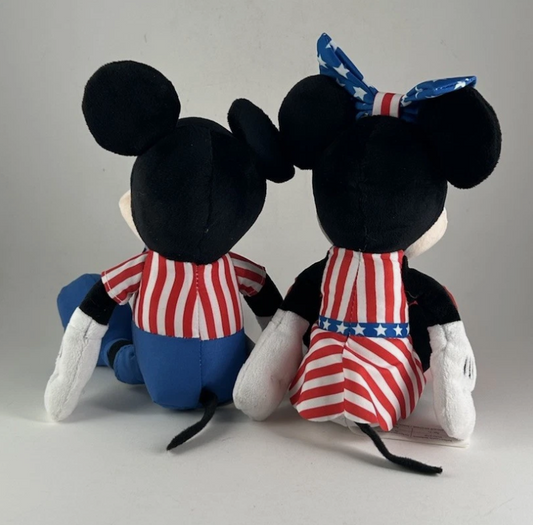 Disney Patriotic Mickey & Minnie Mouse 9-Inch Plush Set