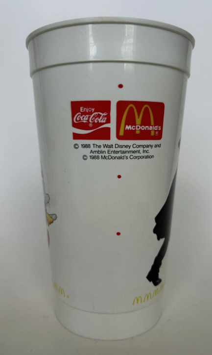 Vintage 1988 Who Framed Roger Rabbit McDonalds Plastic Coca-Cola Cup
