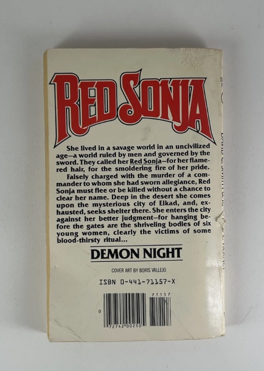 Red Sonja #2: Demon Night David C. Smith & Richard L. Tierney Ace Paperback OOP