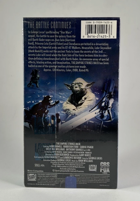 STAR WARS The Empire Strikes Back (VHS, 1992) Factory Sealed w/ Fox Watermarks