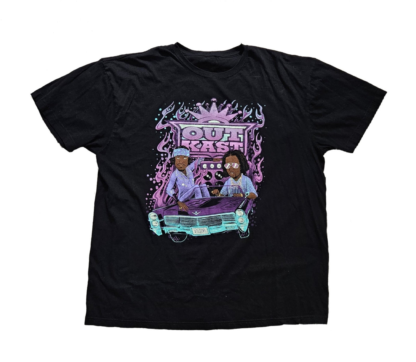 Outkast Men's Size 2XL ATLiens Cartoon Graphic T-Shirt Short Sleeve Black