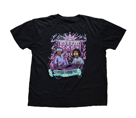 Outkast Men's Size 2XL ATLiens Cartoon Graphic T-Shirt Short Sleeve Black