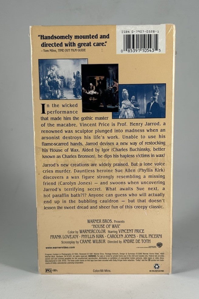 House of Wax (1953) Vincent Price Horror (VHS, 1994) NEW / SEALED w/ Watermark