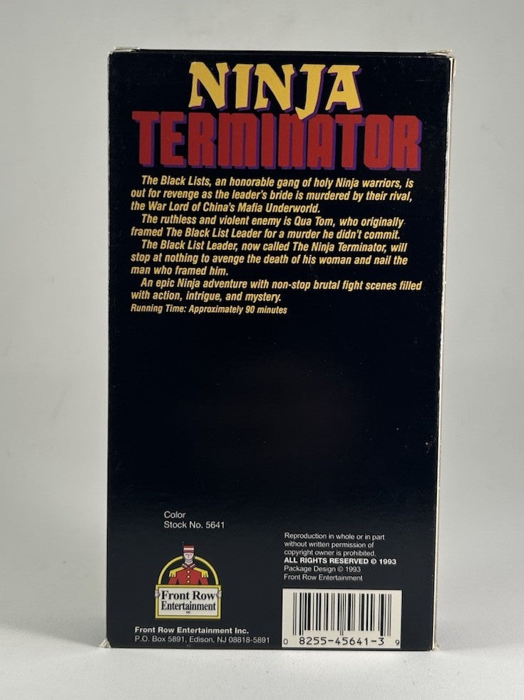 NINJA TERMINATOR Rare & OOP Martial Arts Action Front Row Entertainment VHS 1993