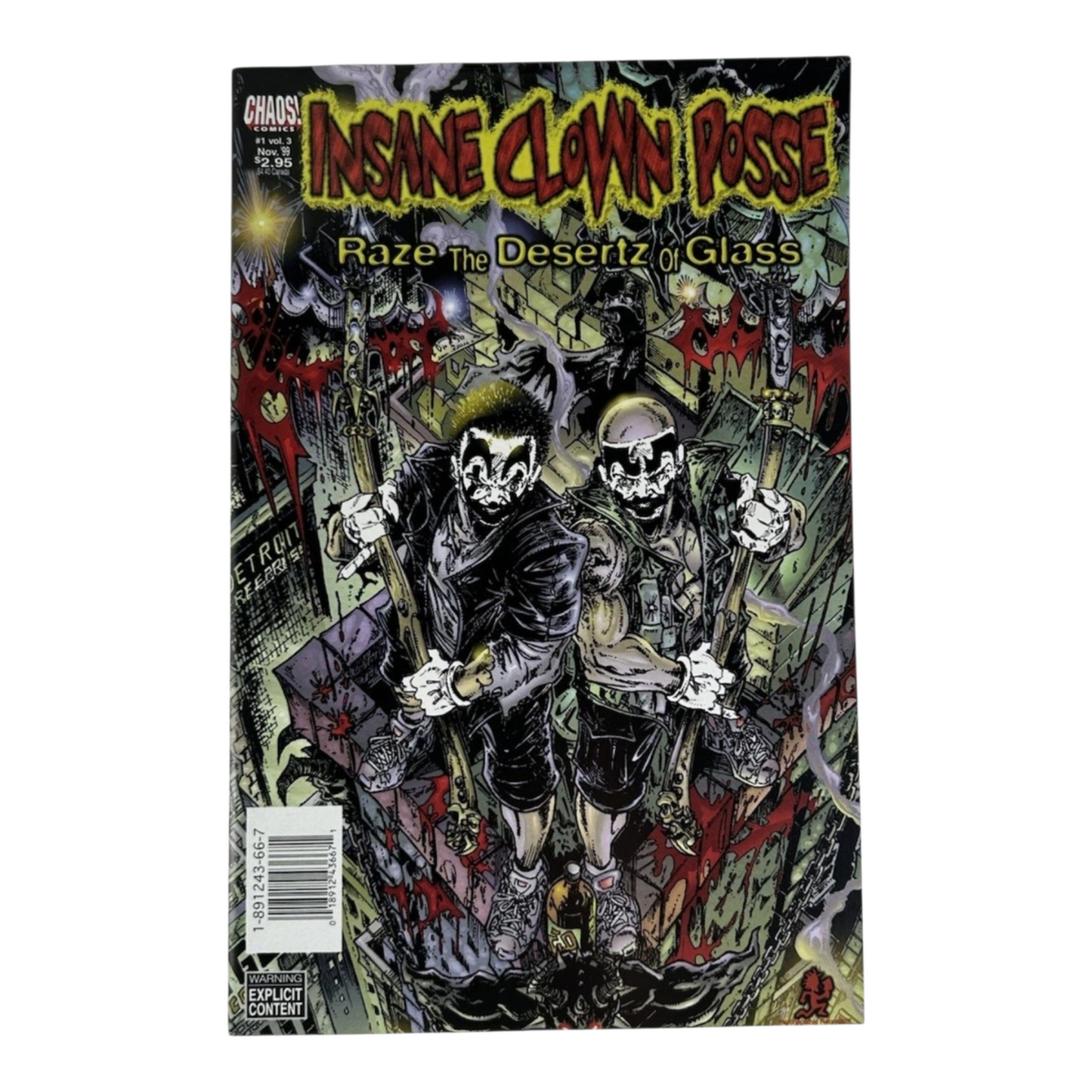 Insane Clown Posse #1 Vol. 3 Raze the Desertz of Glass (Chaos Comics, 1999) ICP
