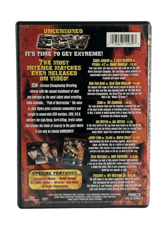 ECW: Path of Destruction (DVD, 2000) Uncensored Pro Wrestling w/ Insert OOP