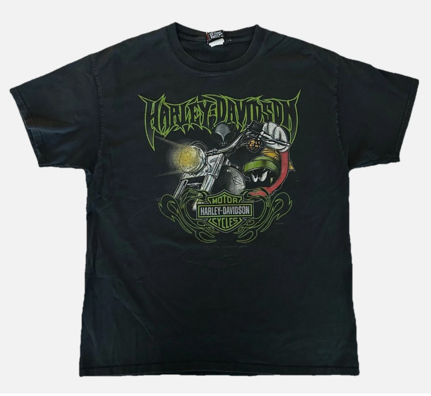 Harley Davidson LOONEY TUNES Las Vegas Marvin Martian Motorcycle Biker T-Shirt L