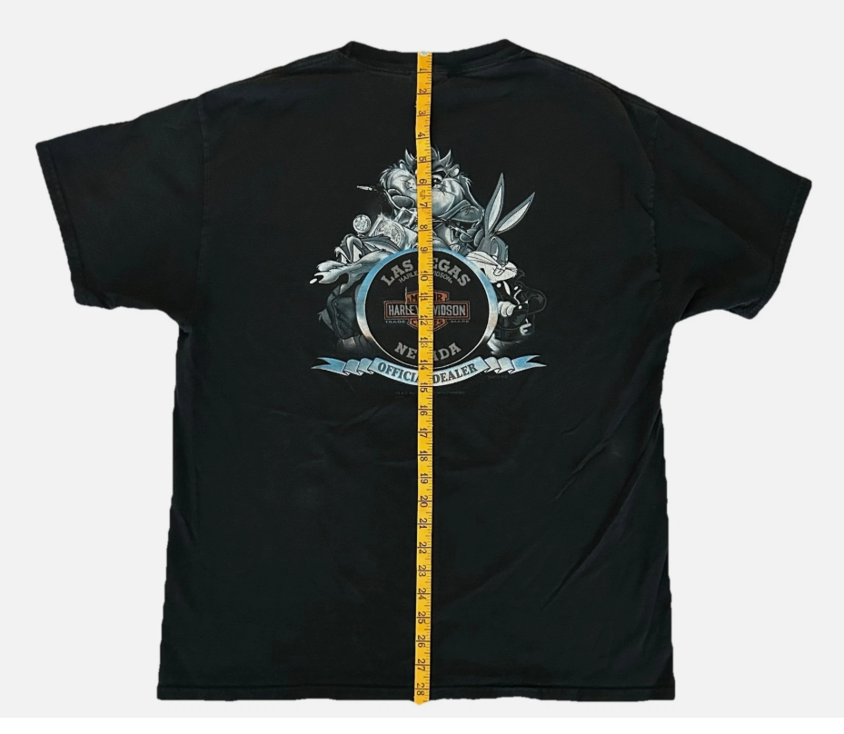 Harley Davidson LOONEY TUNES Las Vegas Marvin Martian Motorcycle Biker T-Shirt L
