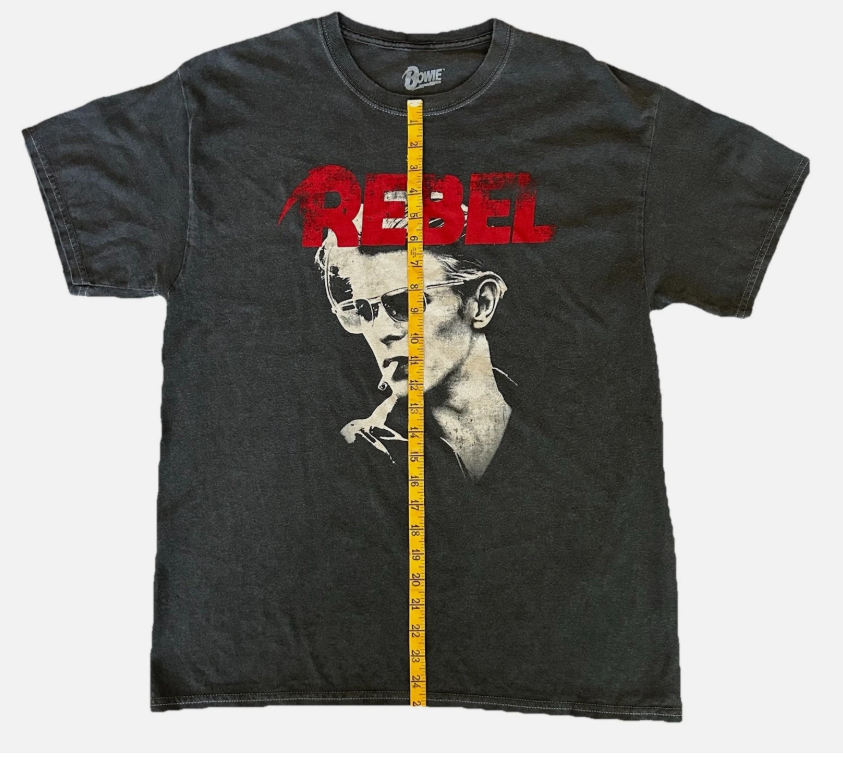 DAVID BOWIE Rebel Licensed Men’s Charcoal T-Shirt Size Small