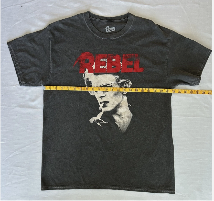 DAVID BOWIE Rebel Licensed Men’s Charcoal T-Shirt Size Small