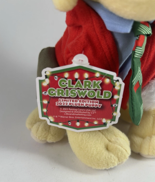 Raising Cane's Christmas Vacation Clark Griswold Puppy 8" Plush w/ Tag Complete
