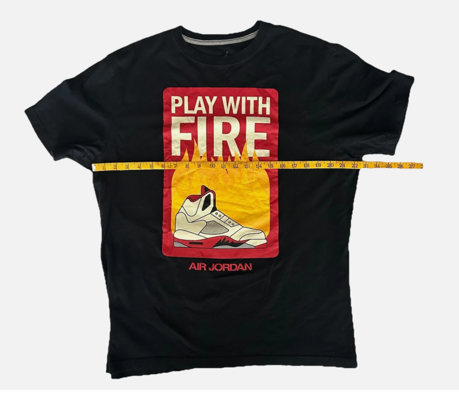 Nike Air Jordan 5 Retro "Play With Fire" Men's Black T-Shirt SIZE XL