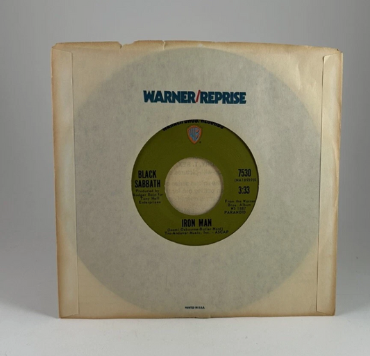 Vintage 1971 Black Sabbath ‎Iron Man / Electric Funeral 7" Record Single 45 Ozzy