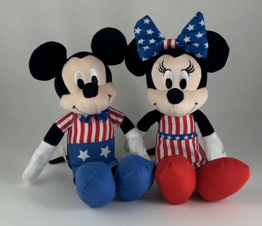 Disney Patriotic Mickey & Minnie Mouse 9-Inch Plush Set