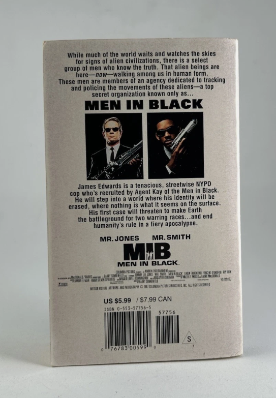MIB MEN IN BLACK by Steve Perry (1997) Movie Tie-In Bantam Paperback 1st Print
