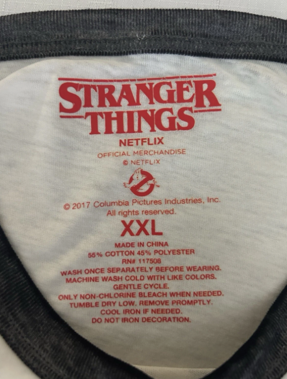 Stranger Things Ghostbusters Ringer Tee Shirt Sheer Lightweight Women’s Size XXL
