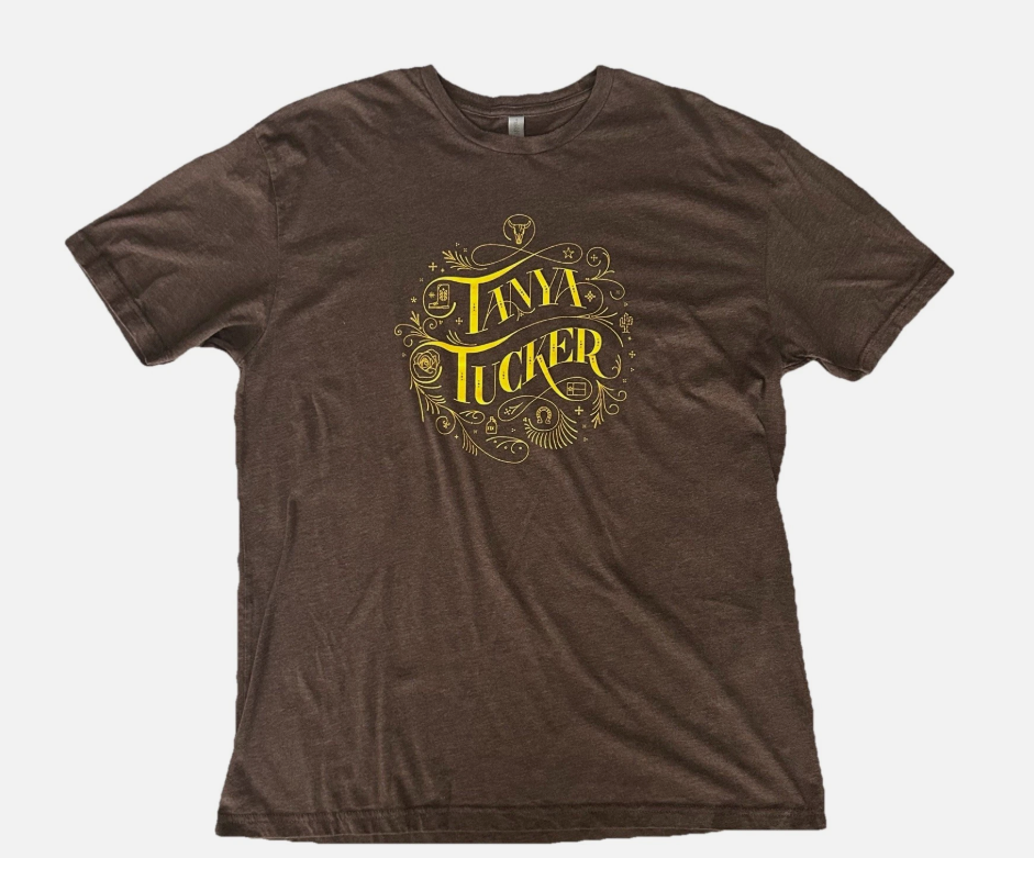 TANYA TUCKER Country Music Star Next Level Branded Brown Women’s T-shirt Size XL