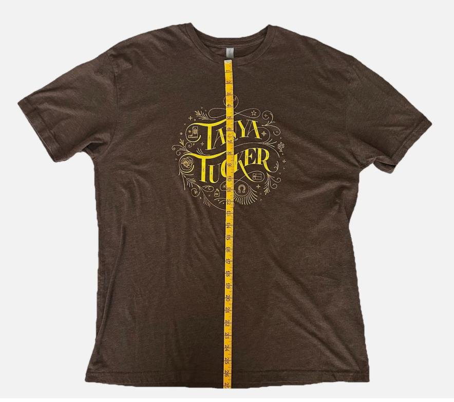 TANYA TUCKER Country Music Star Next Level Branded Brown Women’s T-shirt Size XL