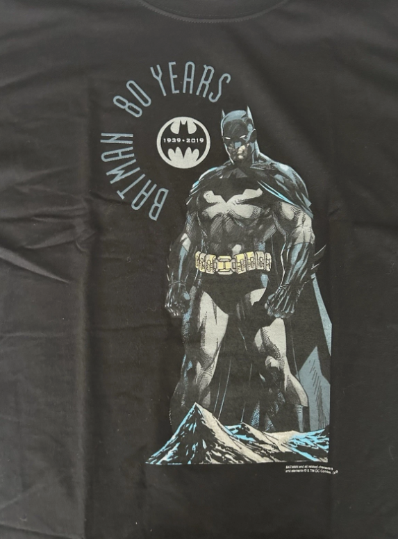 Rare Batman 80 Years Anniversary Promo Graphitti Black T Shirt Size X-Large XL