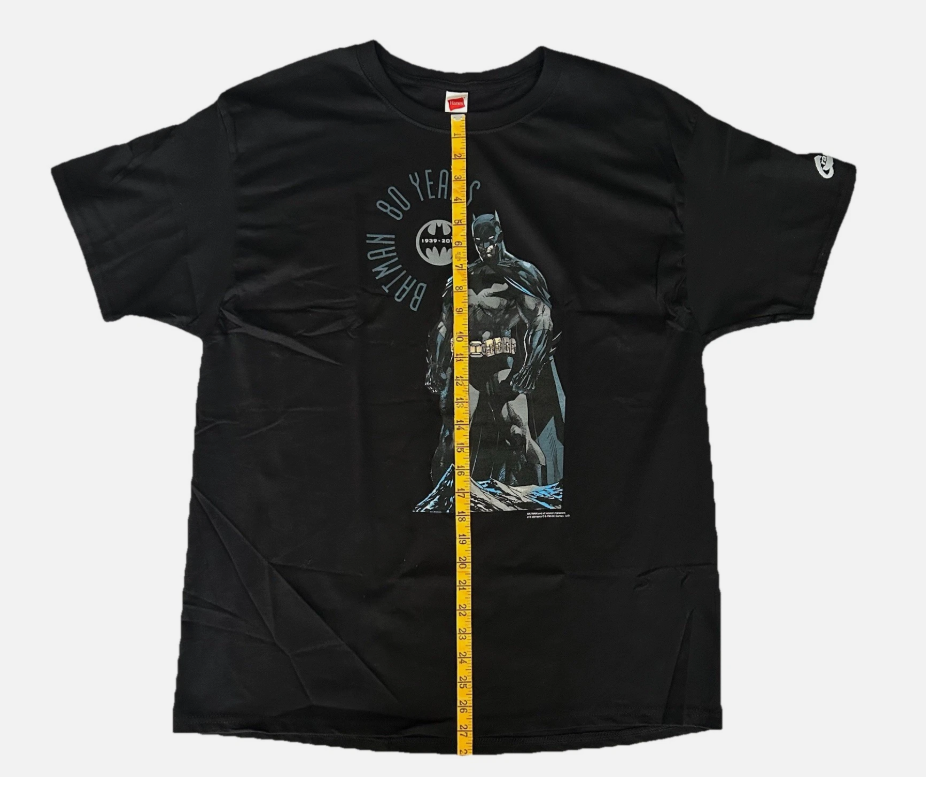 Rare Batman 80 Years Anniversary Promo Graphitti Black T Shirt Size X-Large XL