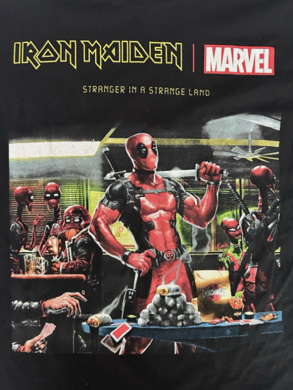 Iron Maiden x Marvel Deadpool “Stranger In A Strange Land” T Shirt Size Large