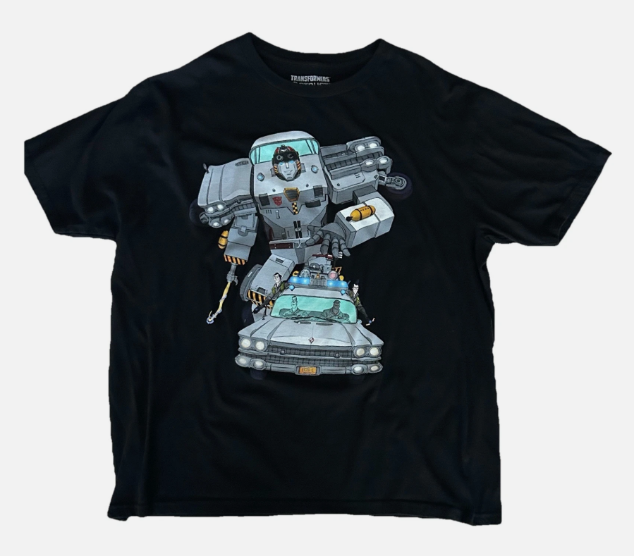 Transformers x Ghostbusters Crossover ECTOTRON Ecto-1 T-Shirt Men's Size: XL
