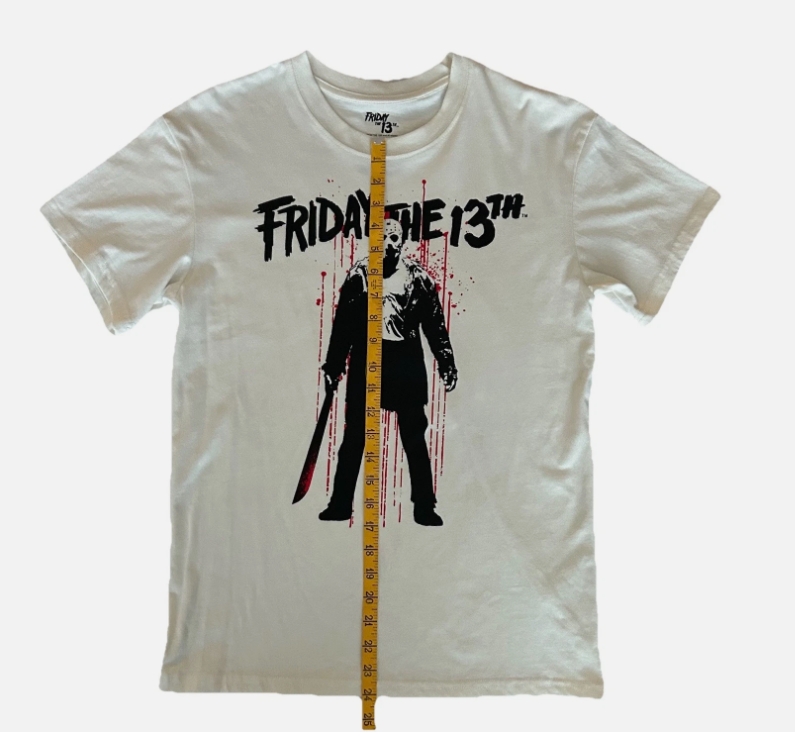 Friday the 13th Jason Voorhees Horror Movie White T-Shirt Size: Medium