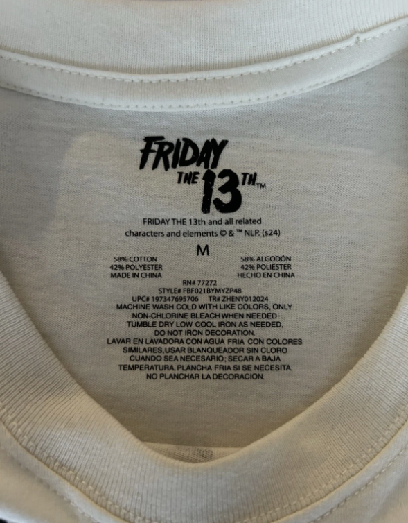 Friday the 13th Jason Voorhees Horror Movie White T-Shirt Size: Medium