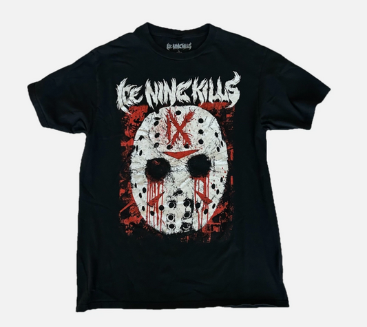 ICE NINE KILLS Jason Hockey Mask Horror Graphic Rock Band T Shirt Size: Large L