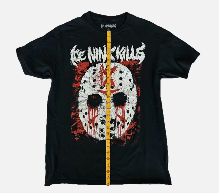ICE NINE KILLS Jason Hockey Mask Horror Graphic Rock Band T Shirt Size: Large L