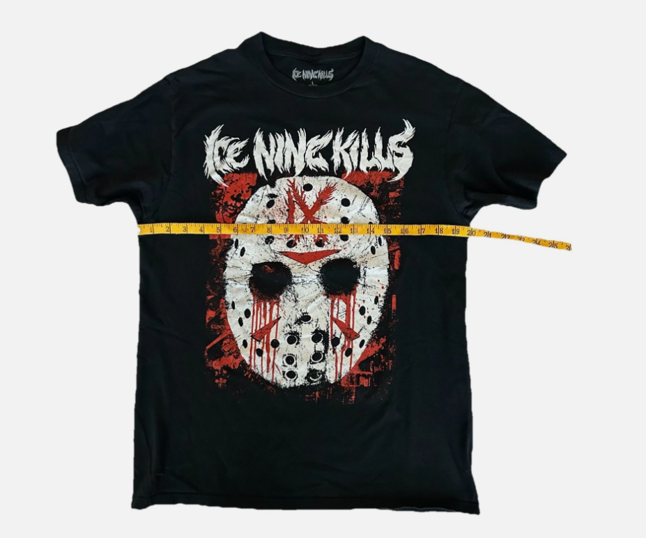 ICE NINE KILLS Jason Hockey Mask Horror Graphic Rock Band T Shirt Size: Large L