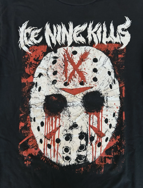 ICE NINE KILLS Jason Hockey Mask Horror Graphic Rock Band T Shirt Size: Large L