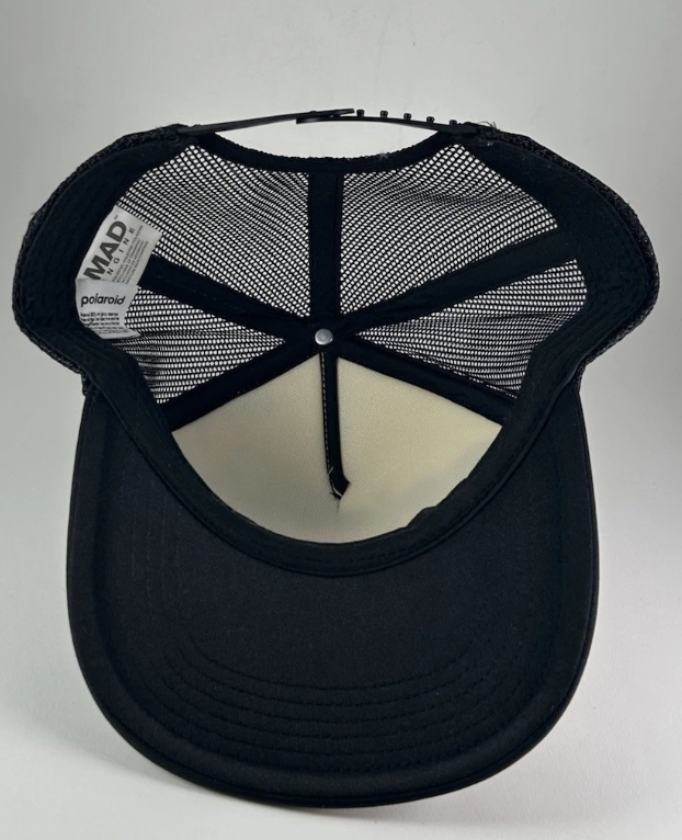 Polaroid Trucker Cap Snapback Puffy Color Spectrum Rainbow Black Mesh Hat NEW!