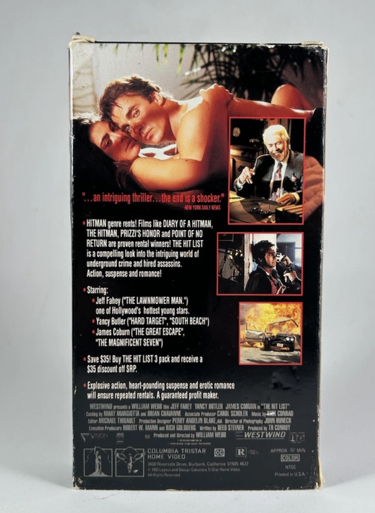 The Hit List (VHS, 1993) Jeff Fahey, Yancy Butler, James Coburn; Promo Screener