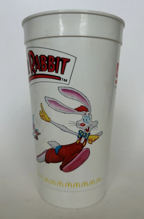 Vintage 1988 Who Framed Roger Rabbit McDonalds Plastic Coca-Cola Cup