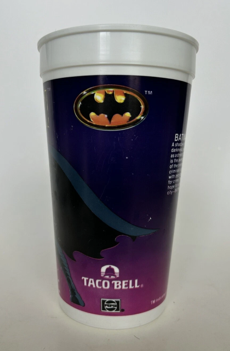 Vintage 1989 Taco Bell BATMAN Collectible Plastic Cup 32 OZ