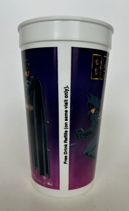 Vintage 1989 Taco Bell BATMAN Collectible Plastic Cup 32 OZ
