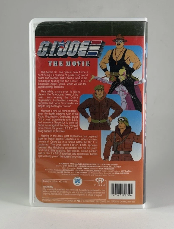 G.I. Joe The Movie (1987 VHS) Don Johnson Hasbro Marvel Animation Clamshell Case