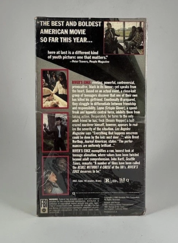 THE RIVER'S EDGE (1987, VHS) KEANU REEVES, CRISPIN GLOVER 80s CULT RARE
