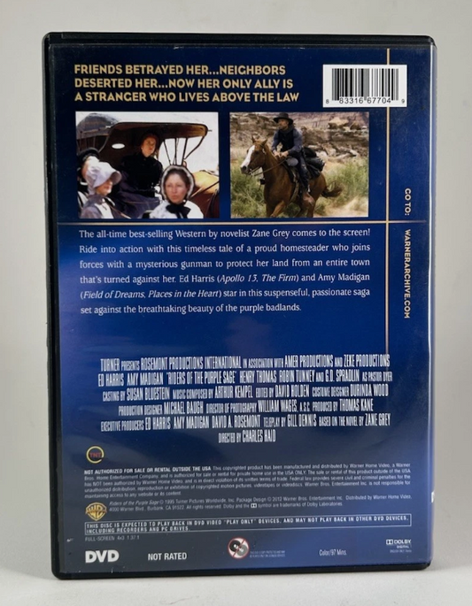 Riders of the Purple Sage (1995) Ed Harris, Amy Madigan (DVD, 2012) WB Archive