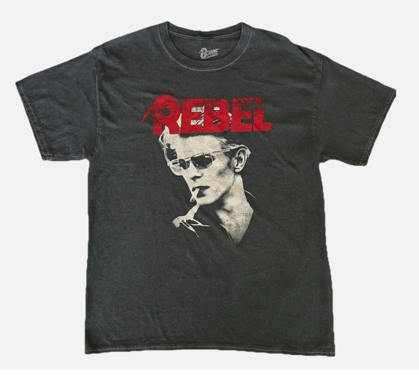 DAVID BOWIE Rebel Licensed Men’s Charcoal T-Shirt Size Small